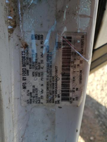 1FM5K8AR4GGD16977 - 2016 FORD EXPLORER POLICE INTERCEPTOR 白色 照片 13