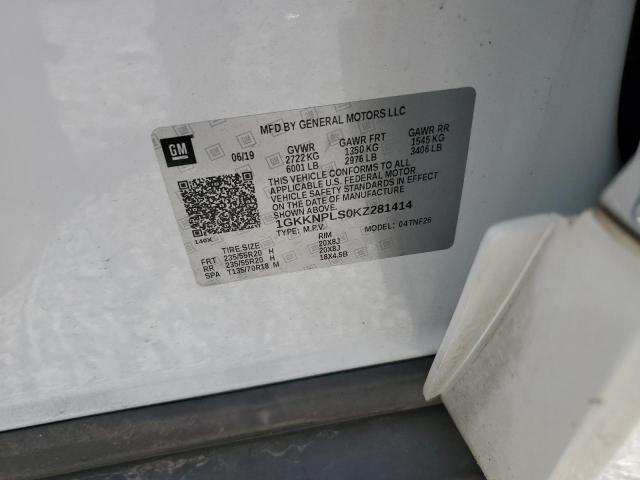 1GKKNPLS0KZ281414 - 2019 GMC ACADIA DENALI Սպիտակ լուսանկար 13