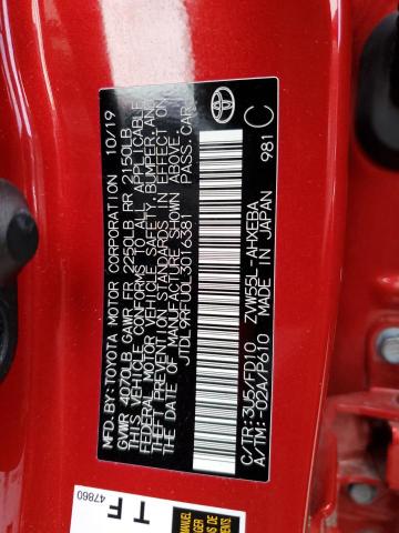 JTDL9RFU0L3016381 - 2020 TOYOTA PRIUS LE RED photo 13