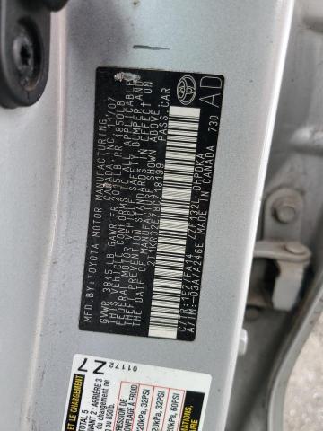 2T1KR32E78C718199 - 2008 TOYOTA COROLLA MA XR SILVER photo 12