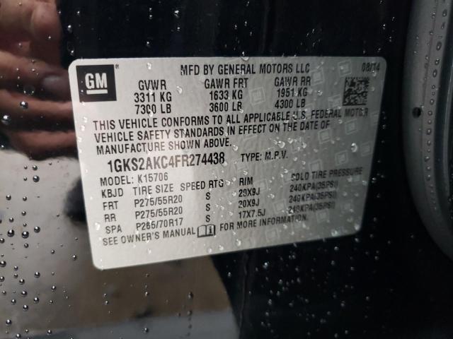 1GKS2AKC4FR274438 - 2015 GMC YUKON SLE BLACK photo 13