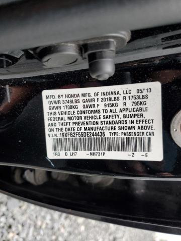 19XFB2F55DE244436 - 2013 HONDA CIVIC LX BLACK photo 12