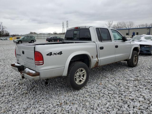 1D7HG38N24S709920 - 2004 DODGE DAKOTA QUAD SPORT SILVER photo 3