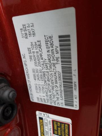 5J6RW2H54JL006007 - 2018 HONDA CR-V EX RED photo 12
