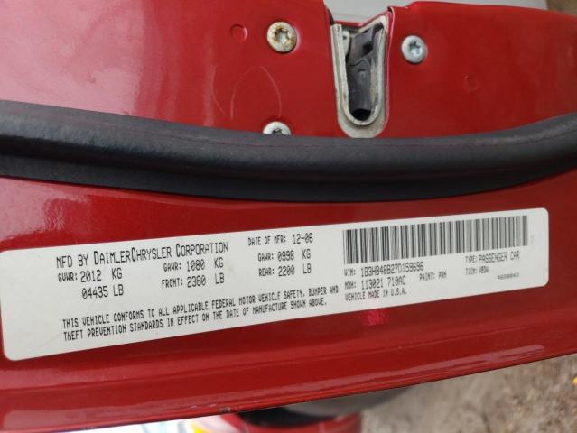 1B3HB48B27D159696 - 2007 DODGE CALIBER SXT RED photo 12