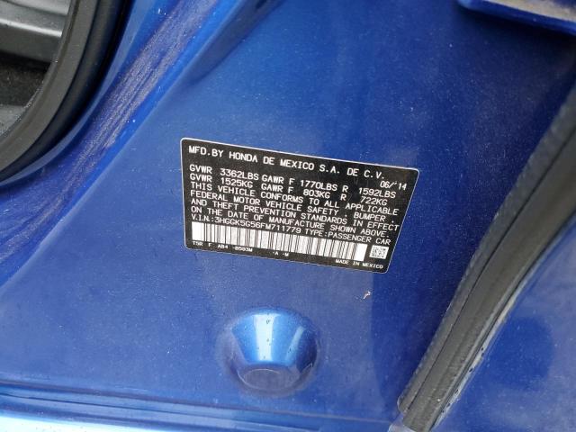 3HGGK5G56FM711779 - 2015 HONDA FIT LX BLUE photo 12