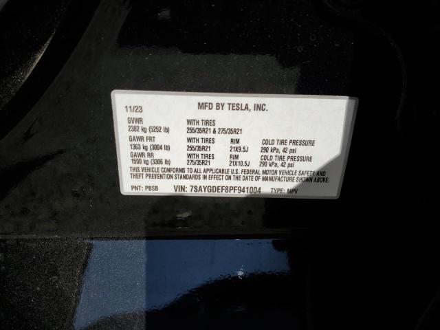 7SAYGDEF8PF941004 - 2023 TESLA MODEL Y Қара фото 12