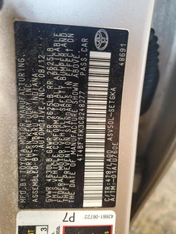 4T4BF1FK3CR248277 - 2012 TOYOTA CAMRY BASE 棕色 照片 12