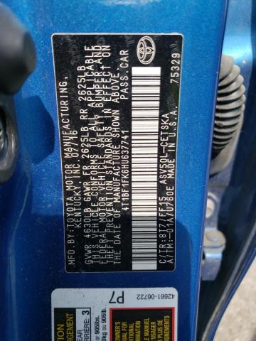 4T1BF1FK6HU637741 - 2017 TOYOTA CAMRY LE BLUE photo 13