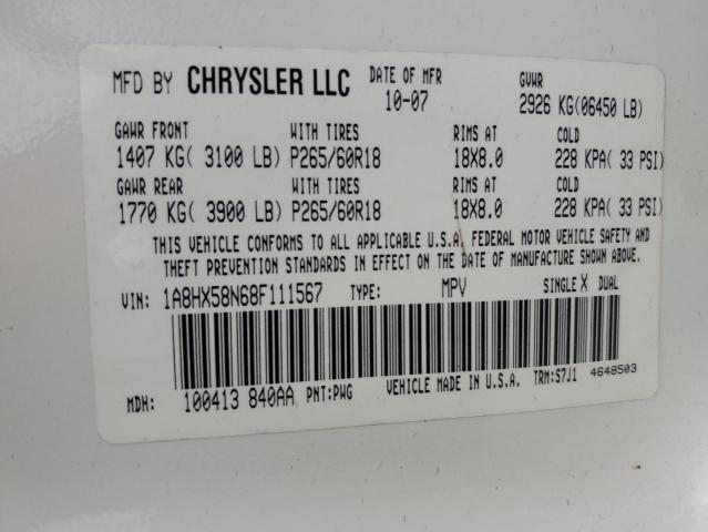 1A8HX58N68F111567 - 2008 CHRYSLER ASPEN LIMITED 奶油色 照片 13