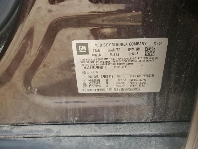 KL4CJFSB4FB052914 - 2015 BUICK ENCORE CONVENIENCE Սև լուսանկար 13