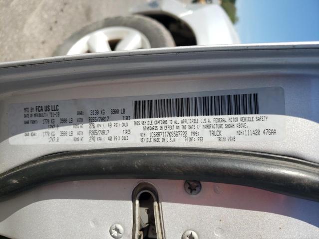 1C6RR7TT7KS567722 - 2019 RAM 1500 CLASSIC SLT 银色 照片 12