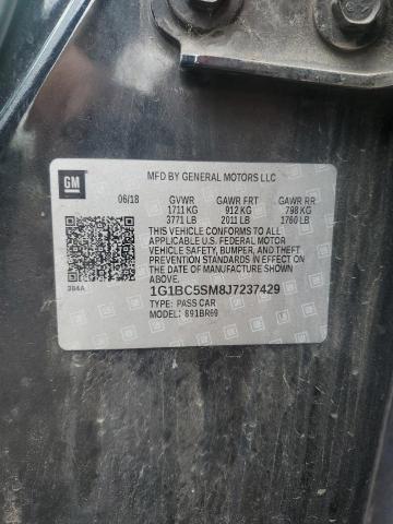 1G1BC5SM8J7237429 - 2018 CHEVROLET CRUZE LS შავი ფოტო 12