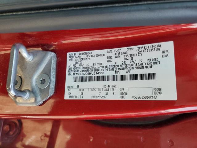 1FMCU9J99HUE14350 - 2017 FORD ESCAPE TITANIUM Qırmızı foto 14