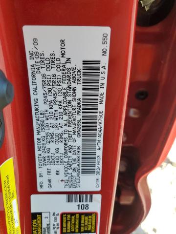 5TEJU4GN5AZ687916 - 2010 TOYOTA TACOMA DOUBLE CAB PRERUNNER RED photo 12