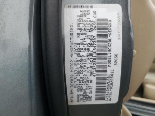 4T1BF28B14U347307 - 2004 TOYOTA AVALON XL BLUE photo 12