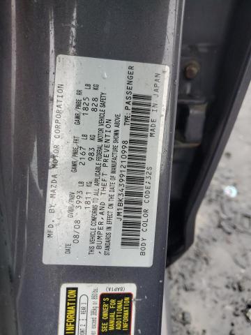 JM1BK343991210998 - 2009 MAZDA 3 S GRAY photo 12