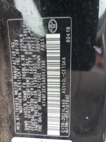 4T4BF3EK5AR042386 - 2010 TOYOTA CAMRY BASE Czarny zdjęcie 12