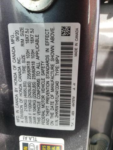 2HKRW1H51LH413340 - 2020 HONDA CR-V EX GRAY photo 14