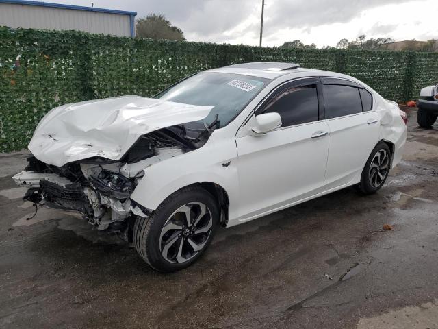 1HGCR3F09HA003689 - 2017 HONDA ACCORD EXL WHITE photo 1