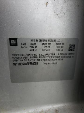 1G11H5SL8EF286095 - 2014 CHEVROLET MALIBU LTZ ვერცხლისფერი ფოტო 13