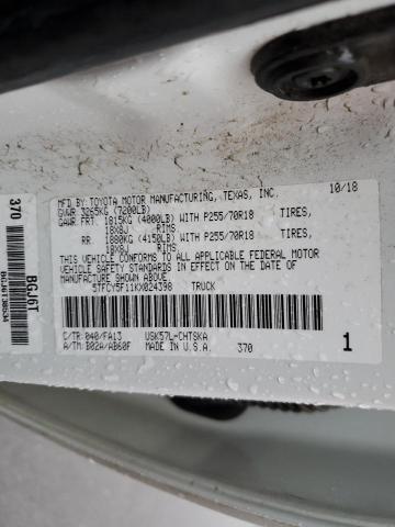 5TFCY5F11KX024398 - 2019 TOYOTA TUNDRA DOUBLE CAB SR/SR5 WHITE photo 12