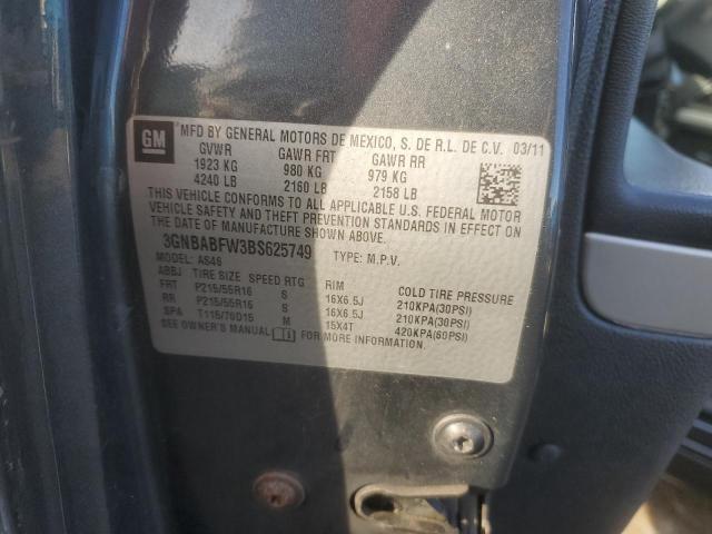 3GNBABFW3BS625749 - 2011 CHEVROLET HHR LT CHARCOAL photo 12