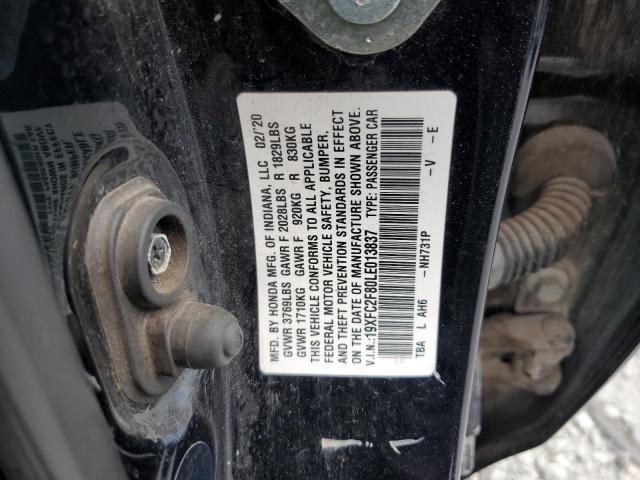 19XFC2F80LE013837 - 2020 HONDA CIVIC SPORT BLACK photo 12