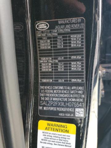 SALZP2FX9LH075541 - 2020 LAND ROVER RANGE ROVE SE BLACK photo 13