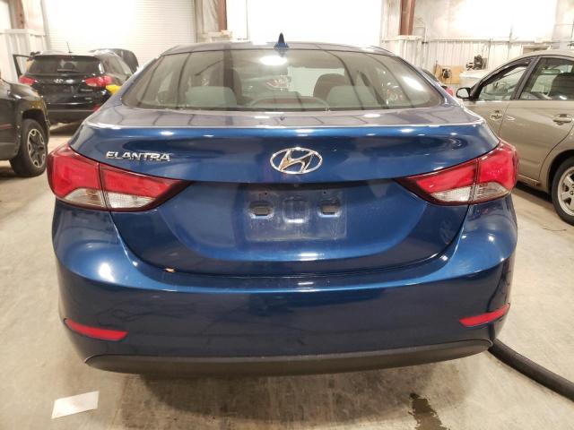 KMHDH4AE1FU421119 - 2015 HYUNDAI ELANTRA SE BLUE photo 6