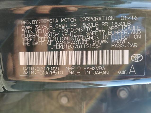 JTDKDTB37G1121554 - 2016 TOYOTA PRIUS C Schwarz Foto 12