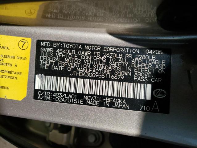 JTHBA30G955116679 - 2005 LEXUS ES 330 米色 照片 13