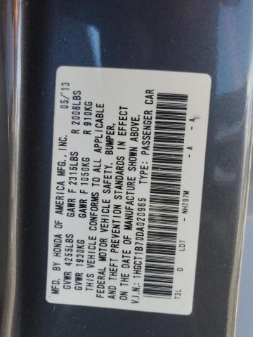 1HGCT1B70DA020965 - 2013 HONDA ACCORD EX CHARCOAL photo 12