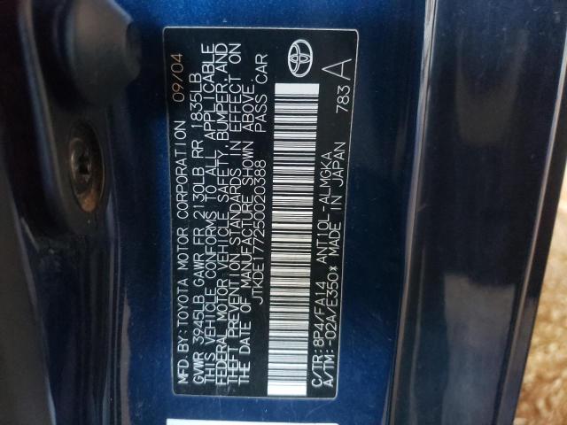 JTKDE177250020388 - 2005 TOYOTA SCION TC 蓝色 照片 12