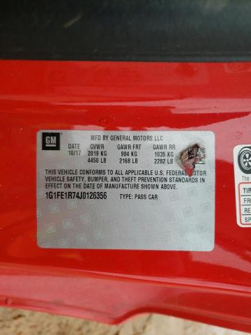 1G1FE1R74J0126356 - 2018 CHEVROLET CAMARO SS RED photo 13