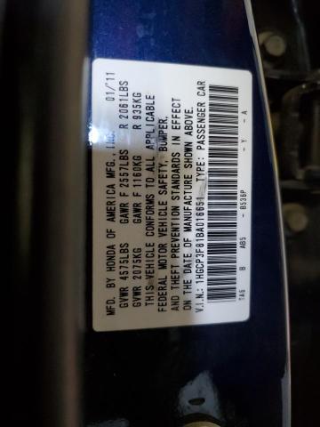 1HGCP3F81BA016651 - 2011 HONDA ACCORD EXL BLUE photo 13