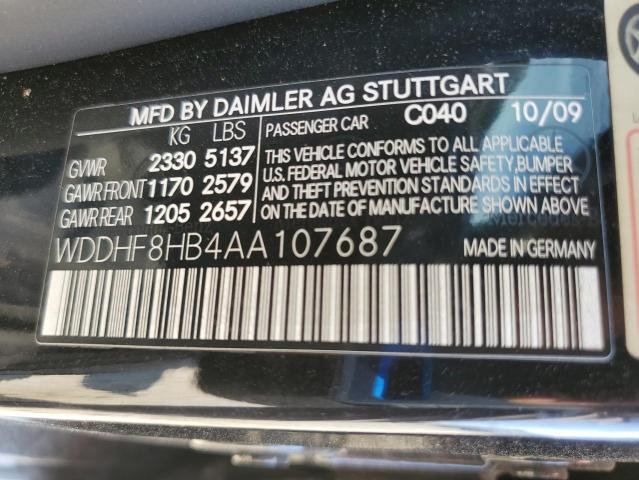 WDDHF8HB4AA107687 - 2010 MERCEDES-BENZ E 350 4MATIC BLACK photo 12