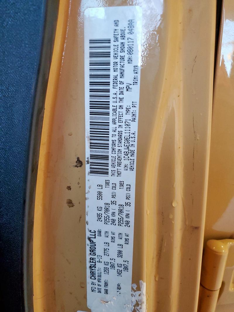 1C4BJWEG0EL111071 - 2014 JEEP WRANGLER U SAHARA TAN photo 13