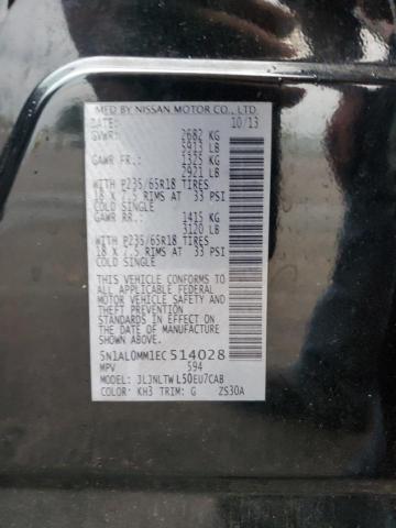 5N1AL0MM1EC514028 - 2014 INFINITI QX60 Սև լուսանկար 13