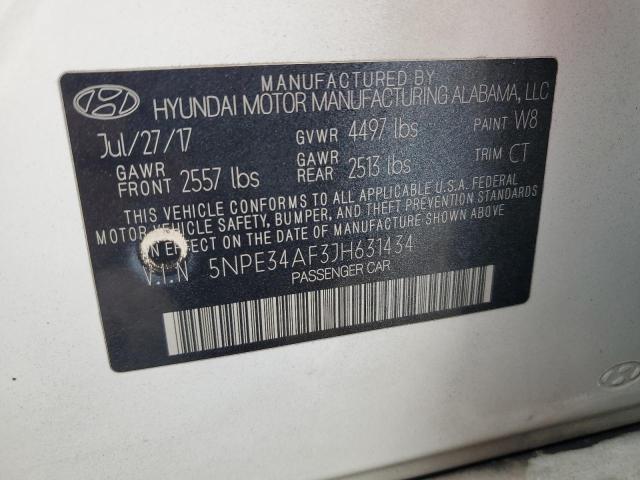 5NPE34AF3JH631434 - 2018 HYUNDAI SONATA SPORT Blanc photo 12