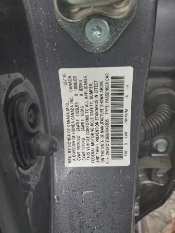 2HGFC1F36GH642805 - 2016 HONDA CIVIC EX GRAY photo 12