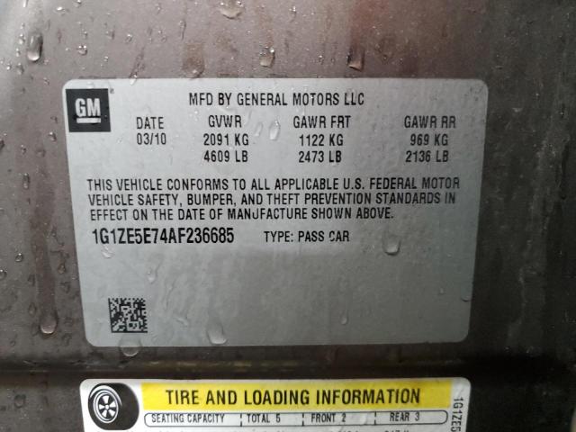 1G1ZE5E74AF236685 - 2010 CHEVROLET MALIBU LTZ ბეჟი ფოტო 12