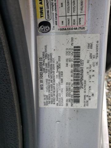 3FAHP0HA9AR411027 - 2010 FORD FUSION SE SILVER photo 12