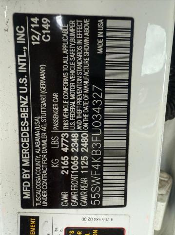 55SWF4KB3FU034327 - 2015 MERCEDES-BENZ C 300 4MATIC WHITE photo 10