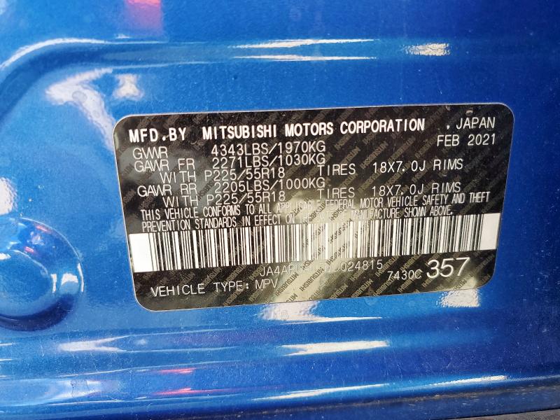 JA4APUAU7MU024815 - 2021 MITSUBISHI OUTLANDER SPORT ES 蓝色 照片 12