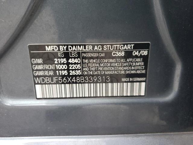 WDBUF56X48B339313 - 2008 MERCEDES-BENZ E 350 GRAY photo 12