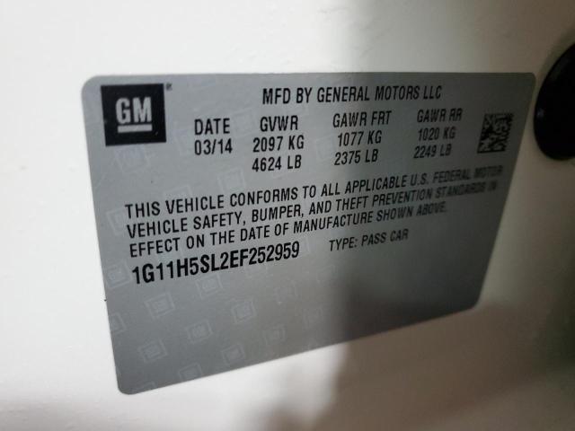 1G11H5SL2EF252959 - 2014 CHEVROLET MALIBU LTZ თეთრი ფოტო 12