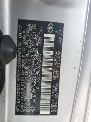 JTKJF5C75C3043737 - 2012 TOYOTA SCION TC SILVER photo 13