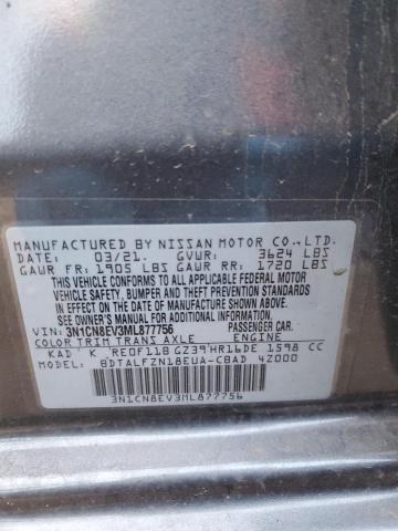 3N1CN8EV3ML877756 - 2021 NISSAN VERSA SV GRAY photo 13