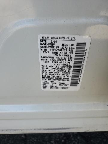 JN8AS58V09W434946 - 2009 NISSAN ROGUE S WHITE photo 12